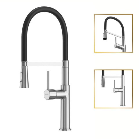 Torneira para Cozinha Gourmet Luxo Bélgica Giratória Multifuncional Metal Goldenx