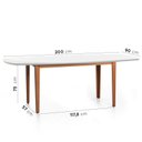 Ver imagem 2 de Mesa Oval 8 Lugares 2,0m Tampo Vidro e MDF Tiê CabeCasa MadeiraOriginals Marrom