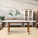 Ver imagem 1 de Mesa Oval 8 Lugares 2,0m Tampo Vidro e MDF Tiê CabeCasa MadeiraOriginals Marrom