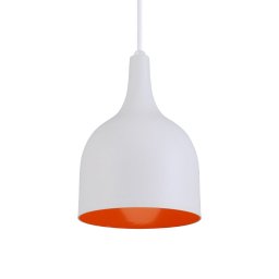 Pendente Gota Teat Luminária Lustre Alumínio Branco Textura C/ Laranja - T&T Iluminação - 3