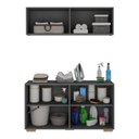 Ver imagem 4 de Conjunto Lavanderia Multiuso Armário Aéreo e Balcão 4 Portas Multimóveis Mp5054 Grafite/natural