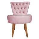 Ver imagem 2 de Poltrona Decorativa Royal Capitone de Luxo Slk Decor Rosa Claro
