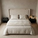 Ver imagem 2 de Cabeceira King Estofada para Cama Box 2,23m Boucle Design Moderno Elegante
