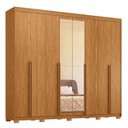 Ver imagem 2 de Guarda Roupa 8 Portas Zuri Ele e Ela c/Espelho e Pés Cinamomo