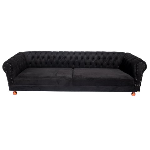 Sofá Chesterfield Duque 3 lugares 2M - Suede Preto / sala de estar, recepção, barbearia