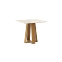 Ver imagem 2 de Mesa de Jantar 4 Lugares 90cm Tampo MDF com Vidro Canto Reto Lisa