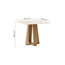 Ver imagem 3 de Mesa de Jantar 4 Lugares 90cm Tampo MDF com Vidro Canto Reto Lisa