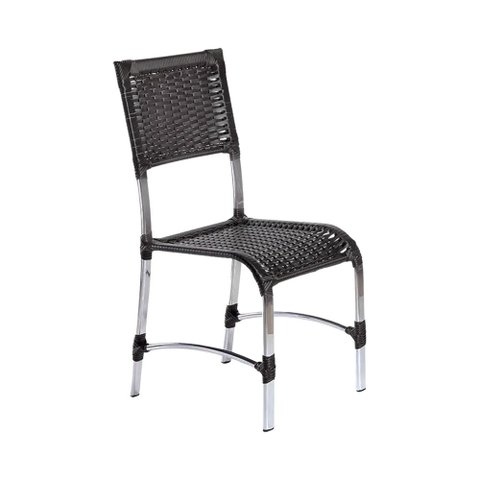 Cadeira Alumínio Área Externa Varanda Jardim Fibra Sintética - Tabaco