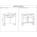 Ver imagem 4 de Balcão Gabinete de Cozinha 90 Cm 2 Portas Nala Kits Paraná Cor:freijó Supremo Cp Ripado Freijó