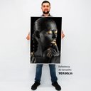 Ver imagem 2 de Quadro Decorativo Caixa Mulher Artística Tacolado Moldura Caixa Alta 4,5cm Branca com Vidro 60 X 90c