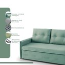 Ver imagem 3 de Sofá Icaria 3 em 1 Sofá Chaise Cama Verde Estofama