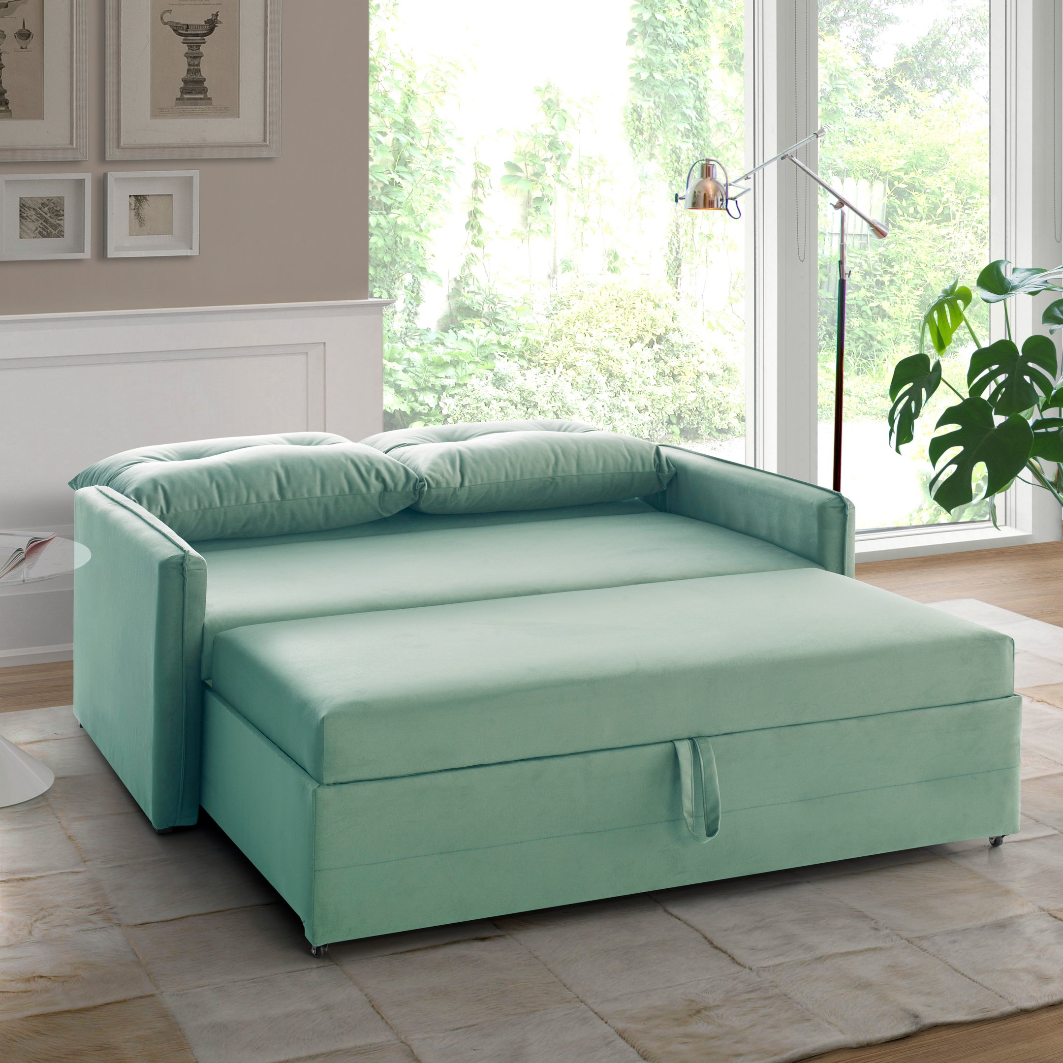 Sofá Icaria 3 em 1 Sofá Chaise Cama Verde Estofama - 8