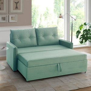 Sofá Icaria 3 em 1 Sofá Chaise Cama Verde Estofama