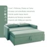Sofá Icaria 3 em 1 Sofá Chaise Cama Verde Estofama - 4