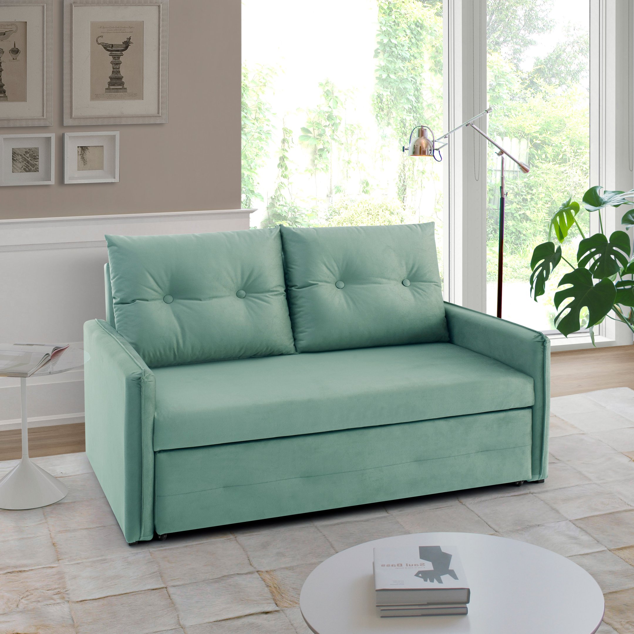 Sofá Icaria 3 em 1 Sofá Chaise Cama Verde Estofama - 7