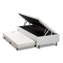 Ver imagem 1 de Base Box Baú Solteiro com Auxiliar Espuma Sintético Branco 56x78x188