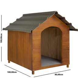 Casinha de Cachorro Telhado Ecológico em Madeira Maciça N° 7 - Cerejeira - 2