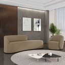 Ver imagem 2 de Sofá 4 Lugares Orgânico 220cm Morgan e Poltrona Lua Suede Marrom Rato D03 - D’Rossi