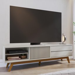 Rack Bancada Veneza Off White Matte para Tv até 75” - Colibri - 2