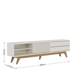 Rack Bancada Veneza Off White Matte para Tv até 75” - Colibri - 6