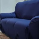 Ver imagem 4 de Kit Capa para Sofá 02 e 03 Lugares Favorita Malha Coladinha:Azul Marinho
