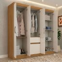 Ver imagem 4 de Guarda Roupa Solteiro 06 Portas 02 Gavetas Cinamomo/Off White Alexandre