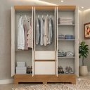 Ver imagem 5 de Guarda Roupa Solteiro 06 Portas 02 Gavetas Cinamomo/Off White Alexandre