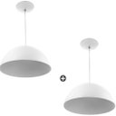 Ver imagem 1 de Kit 2 Pendente Meia Bola 30 Branco Cozinha Churrasqueira
