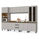 Ver imagem 2 de Cozinha Completa Modulada 6 Peças 340 cm Cinza Tóquio Casamia