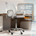 Ver imagem 2 de Kit 3 Cadeiras de Escritório Secretaria Diretor Roma Ergonômica - Branca