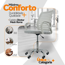 Ver imagem 3 de Kit 3 Cadeiras de Escritório Secretaria Diretor Roma Ergonômica - Branca