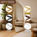 Ver imagem 7 de Espelho Grande Corpo Inteiro com Moldura Metal Orgânico Decorativo 150x60cm Luxo Marrom