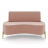 Sofá 2 Lugares Living 135cm Pé Ferro Dourado Maraú Veludo Rosê K01 - D'rossi - 5