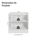 Ver imagem 2 de Balcão de Cozinha 80 cm 2 Portas (sem Tampo) Branco/Cinza Lux Madesa