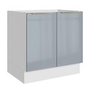 Ver imagem 1 de Balcão de Cozinha 80 cm 2 Portas (sem Tampo) Branco/Cinza Lux Madesa
