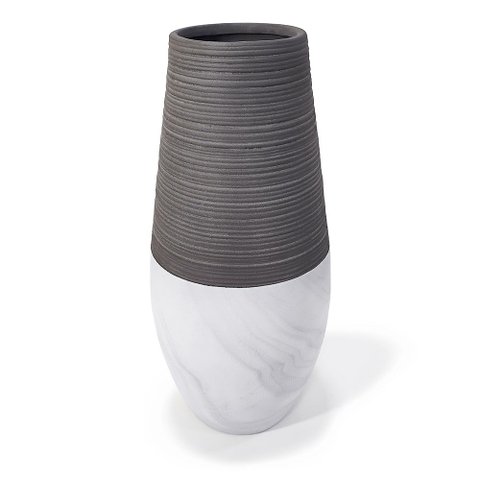 Vaso de Cerâmica Marmorizada Base Decorativo 36x16cm