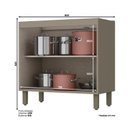 Ver imagem 3 de Balcão 2 Portas 80cm com Tampo Cooktop Connect Duna/Cristal - Móveis Henn
