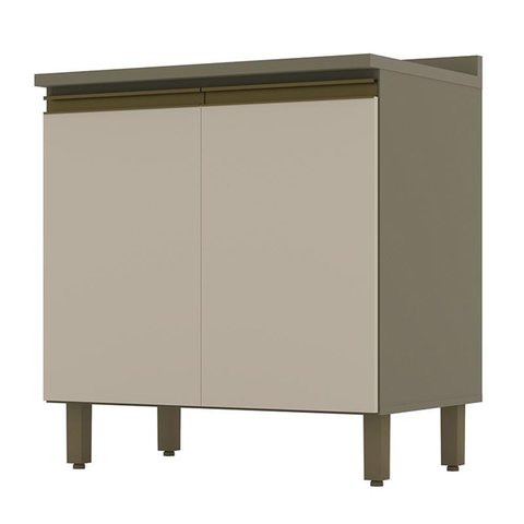 Balcão 2 Portas 80cm com Tampo Cooktop Connect Duna/Cristal - Móveis Henn