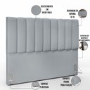 Ver imagem 4 de Cabeceira Cama Box Casal King 195 cm Dália W01 Suede Cinza - Lyam Decor