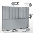 Ver imagem 3 de Cabeceira Cama Box Casal King 195 cm Dália W01 Suede Cinza - Lyam Decor