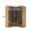Ver imagem 3 de Guarda Roupa Modulado 5 Portas C/ Reflecta e Led 100% Mdf Cor:olmo