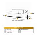 Ver imagem 3 de Sofá Fixo Magnus 3 Lugares Luxo 190cm Castellar Móbile