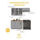 Ver imagem 5 de Armário de Cozinha Modulada Compacta Fidelitá Nara 100% MDF 3 Peças 200cm 8 Portas 2 Gavetas com