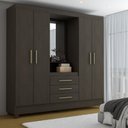 Ver imagem 1 de Guarda-roupa Solteiro Capelinha 4 Portas 3 Gavetas com Espelho - Panorama Móveis