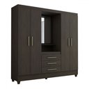 Ver imagem 3 de Guarda-roupa Solteiro Capelinha 4 Portas 3 Gavetas com Espelho - Panorama Móveis