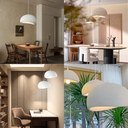 Ver imagem 5 de Lustre Pendente 40cm Luminária Japonesa Wabi-sabi Orgânico Cogumelo Concreto Gimpo Ltj40-branco-a
