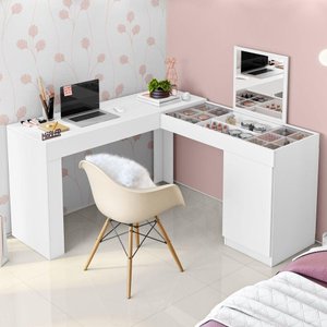 Escrivaninha Penteadeira Camarim Mobler Princesa Branco