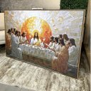 Ver imagem 4 de Quadro Santa Ceia Arte Religiosa Moderna 146x96cm Canvas e Moldura