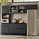 Ver imagem 1 de Cozinha Modulada Etna Flex 4 Peças 6 Portas - Pallazio Cor:Grafite