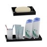 Kit Porta Sabonete e Shampoo para Banheiro Preto Fs.plus - 2